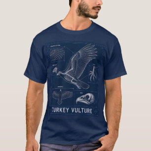 Turkey Vulture Anatomy Blueprint T-Shirt