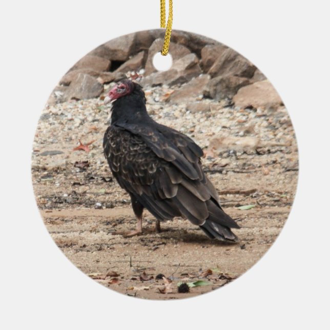 Turkey Vulture Ceramic Tree Decoration (Front)