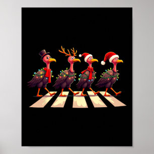 Turkey Vulture Crossing Road Xmas Poster