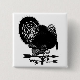 Turkey Weathervane 15 Cm Square Badge