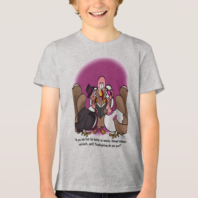 Turkey Wedding Boy's Tri-Blend Shirt (Front)