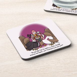Turkey Wedding Hard Plastic Coaster