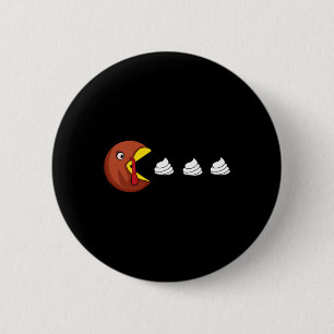 Turkey Whipped Cream Video Game Thanksgiving 6 Cm Round Badge
