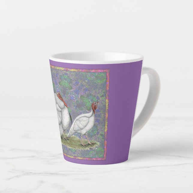 Turkey:  White Holland Pastel Latte Mug (Right Angle)