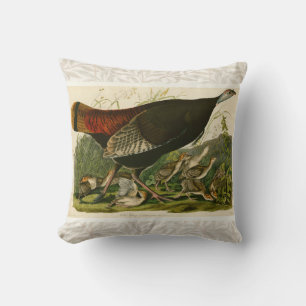 Turkey Wild Audubon Bird Painting Cushion