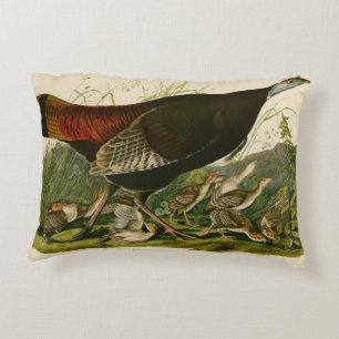 Turkey Wild Audubon Bird Painting Decorative Cushion