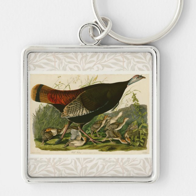 Turkey Wild Audubon Bird Painting Key Ring (Front)
