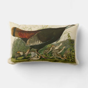 Turkey Wild Audubon Bird Painting Lumbar Cushion