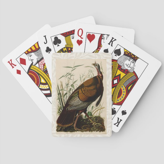 Turkey Wild Audubon Bird Painting Playing Cards (Back)