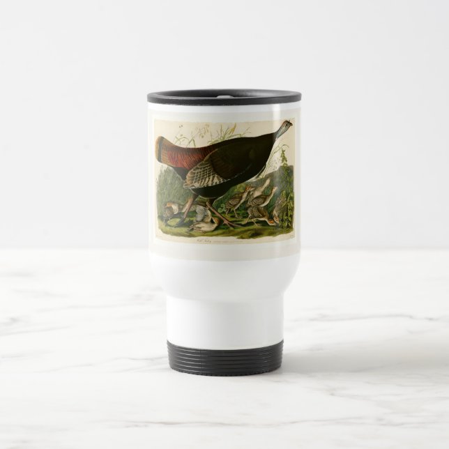 Turkey Wild Audubon Bird Painting Travel Mug (Center)