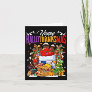 Turkey Witch Volleyball Ball Xmas Lights Hallothan Card