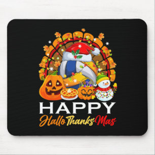 Turkey Witch Volleyball Ball Xmas Lights Hallothan Mouse Mat