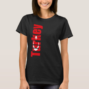 Turkey with flag colours on the side of T-Shirt