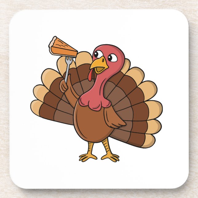 Turkey With Pie Slice Coaster (Front)