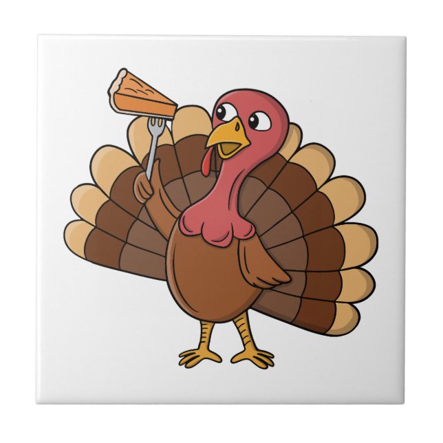 Turkey With Pie Slice Tile (Front)