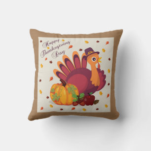 Turkey With Pilgrim's Hat  Pillow