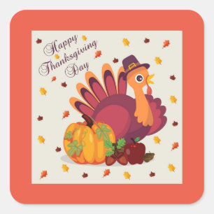 Turkey With Pilgrim's Hat Sticker