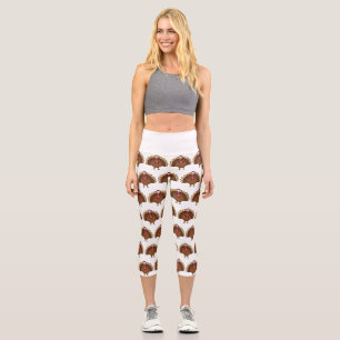 Turkey with Wide Tail Capri Leggings