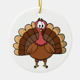 Turkey with Wide Tail Ceramic Tree Decoration