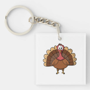 Turkey with Wide Tail Key Ring