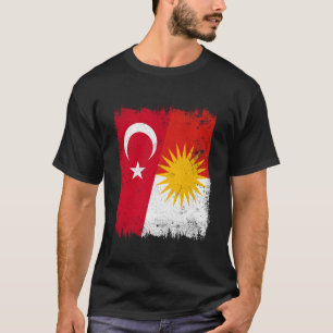 Turkey Yezidi Half Flag Turkish Yezidi Heritage T-Shirt