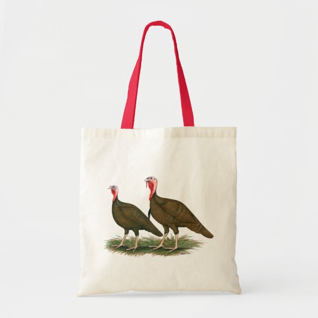 Turkeys:  Chocolate Tote Bag (Front)