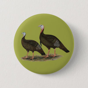 Turkeys Eastern Wild Pair 6 Cm Round Badge