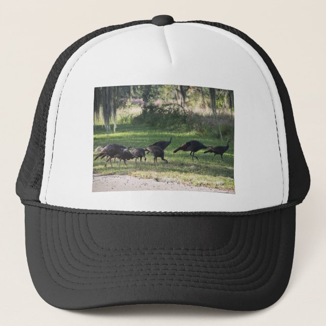 Turkeys in the Grass Photo Trucker Hat (Front)