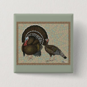Turkeys Standard Bronze Portrait 15 Cm Square Badge