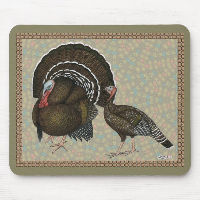 Turkeys Standard Bronze Portrait Mouse Mat (Front)