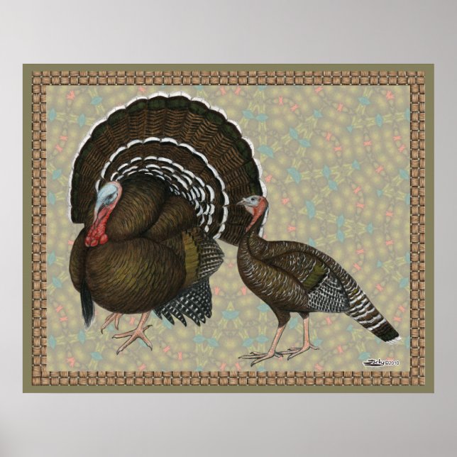 Turkeys Standard Bronze Portrait Poster (Front)