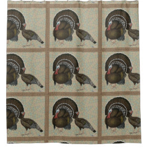 Turkeys Standard Bronze Portrait Shower Curtain