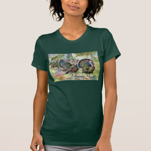 Turkeys Take a Walk Vintage Thanksgiving T-Shirt