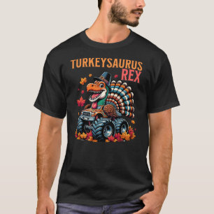 TurkeySaurus Dinosaur T Rex Driving Monster Truck  T-Shirt