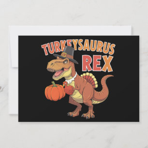Turkeysaurus Rex Dab Turkey Dino Toddler Boys  Invitation
