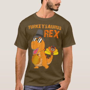 Turkeysaurus Rex Dab Turkey Dino Toddler Boys Than T-Shirt