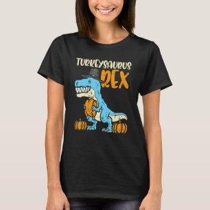 Turkeysaurus Rex Dab Turkey Dino Toddler Boys Than T-Shirt