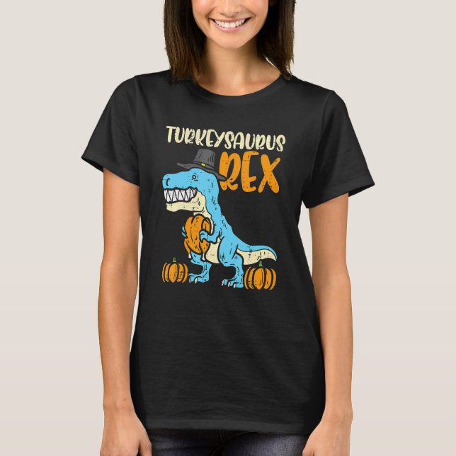 Turkeysaurus Rex Dab Turkey Dino Toddler Boys Than T-Shirt (Front)