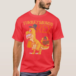 Turkeysaurus Rex Dab Turkey Dino Toddler Boys Than T-Shirt