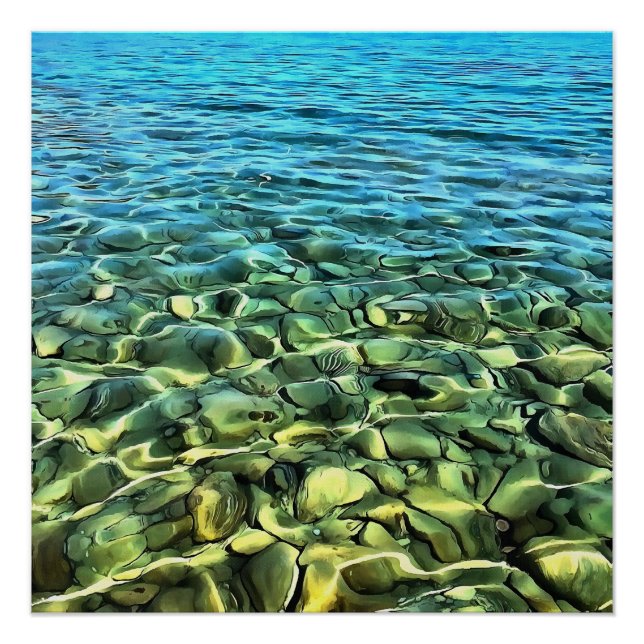 Turkish Aegean Seashore Artistic Abstract Poster (Front)