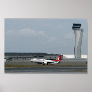 Turkish Airlines .Istanbul Airport Takeoff Poster