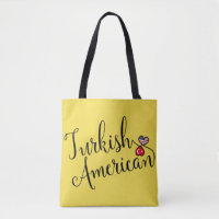 Turkish American Entwined Hearts Grocery Bag