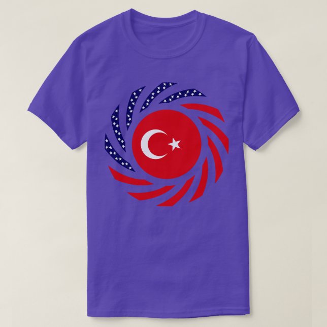Turkish American Multinational Patriot Flag Series T-Shirt (Design Front)
