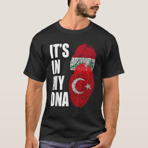 Turkish And Iraqi Mix Heritage DNA Flag  T-Shirt