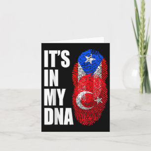 Turkish And Puerto Rican Mix Heritage Dna Flag  Card
