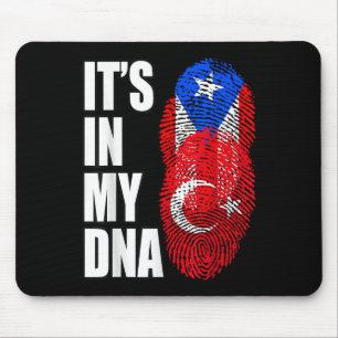Turkish And Puerto Rican Mix Heritage Dna Flag Mouse Mat