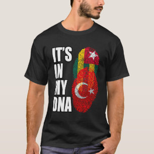 Turkish And Togolese Mix Heritage Dna Flag T-Shirt