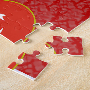 Turkish Angel Flag Red White Jigsaw Puzzle