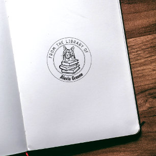 Turkish Angora Cat, Book From the Library Of   Rubber Stamp