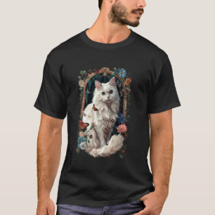 Turkish Angora Cat Flower T-Shirt